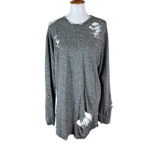 Distressed Gray Sweater